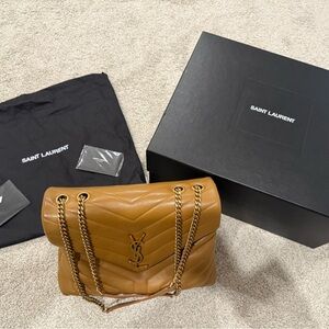 Saint Laurent Camel Quilted Leather Bag